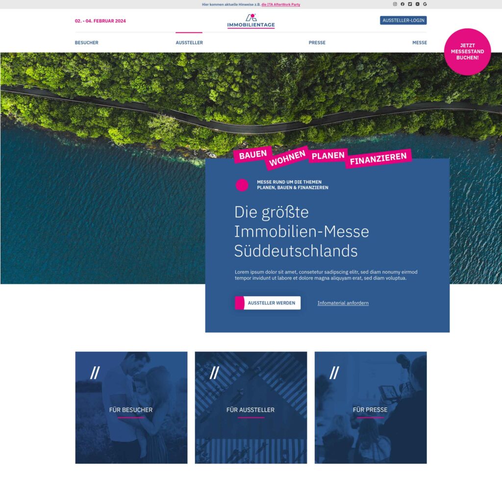 Immobilientage Augsburg Website Relaunch Design